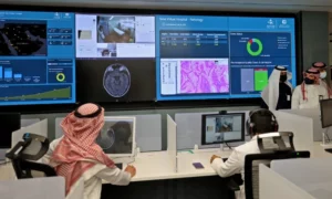 Saudi-Arabian Doctors Viewing MRI Scans